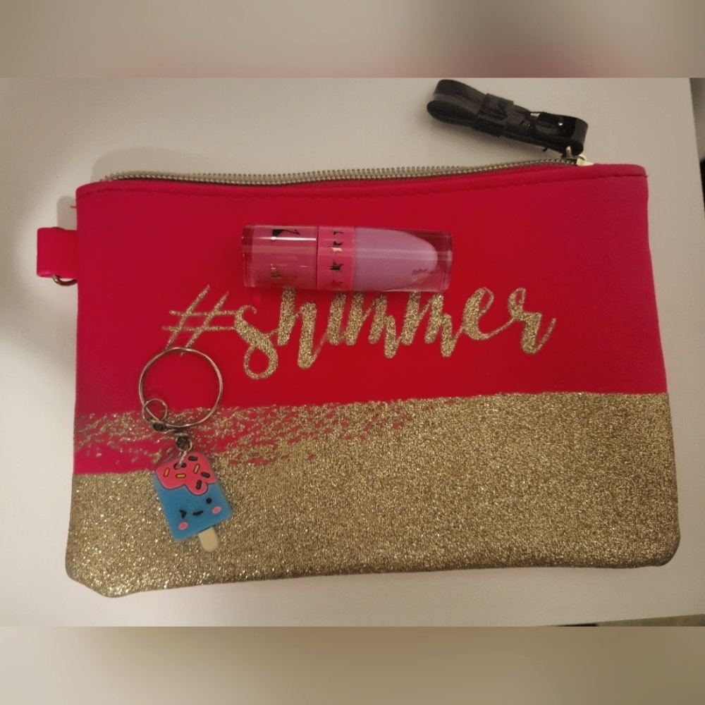 3 piece bundle. #shimmer pouch, popsicle key ring,  Jefree Star mini lipstick.